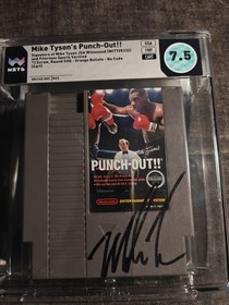 NES Mike Tyson&rsquo;s Punch-Out Cart Rare Wata(PSA) 7.5 Autograph Videogame! PSA