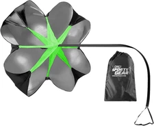 48" Sprint Parachute Running Resistance Chute Medium Black – 1 Pack