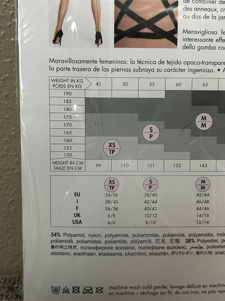 Wolford Katy Suspender Tights XS Black Opaque Lingerie Back Seam - Image 4 of 4