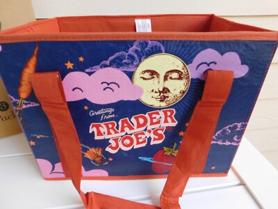 Trader Joe's Stand-Up Collapsible Grocery Tote Hard Sided + 3
