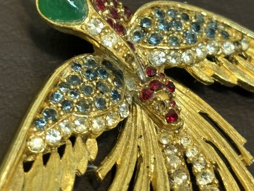 Rare SPHINX Flying Phoenix Bird Colorful Rhinestone Gripox Style Pin Brooch READ - Picture 10 of 14