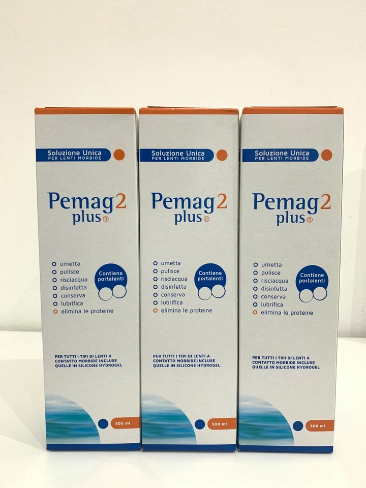 PEMAG 2 PLUS Baush&Lomb LIQUIDI PER LENTI A CONTATTO Pemag plus2 500ml 3pz Disinfettante