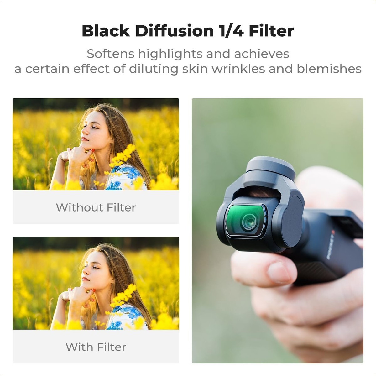 Filtro de Cámara Deportiva K&F CONCEPT para DJI Osmo Action 3/4/Action