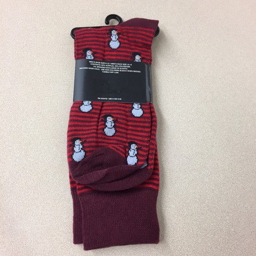 Marc Ecko Snowman Red Novelty Socks Size 6-12 Men’s Crew New Tags AR255 - Picture 4 of 5