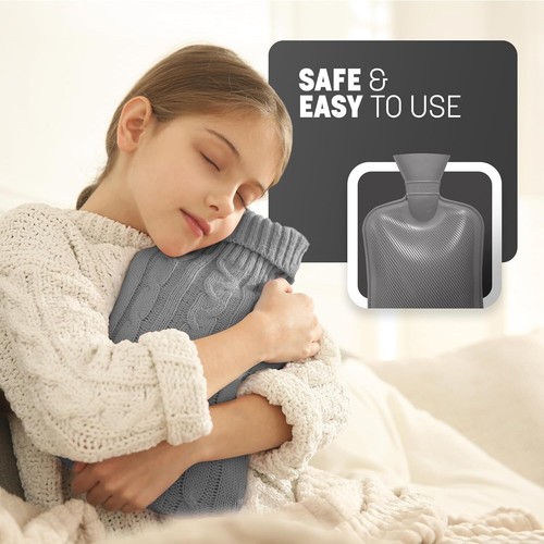 Keplin 2L Accogliente Borraccia Acqua Calda con Coperchio in Peluche Allevia Dolori e Dolori Corpo - Foto 37 di 66