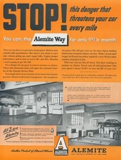 1951 Alemite Lubrication Service Plan $1.50 Month Stewart Warner Print Ad SP8