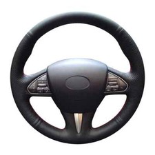 Hand-stitched Black Leather Car Steering Wheel Cover for Infiniti Q50 / QX50
