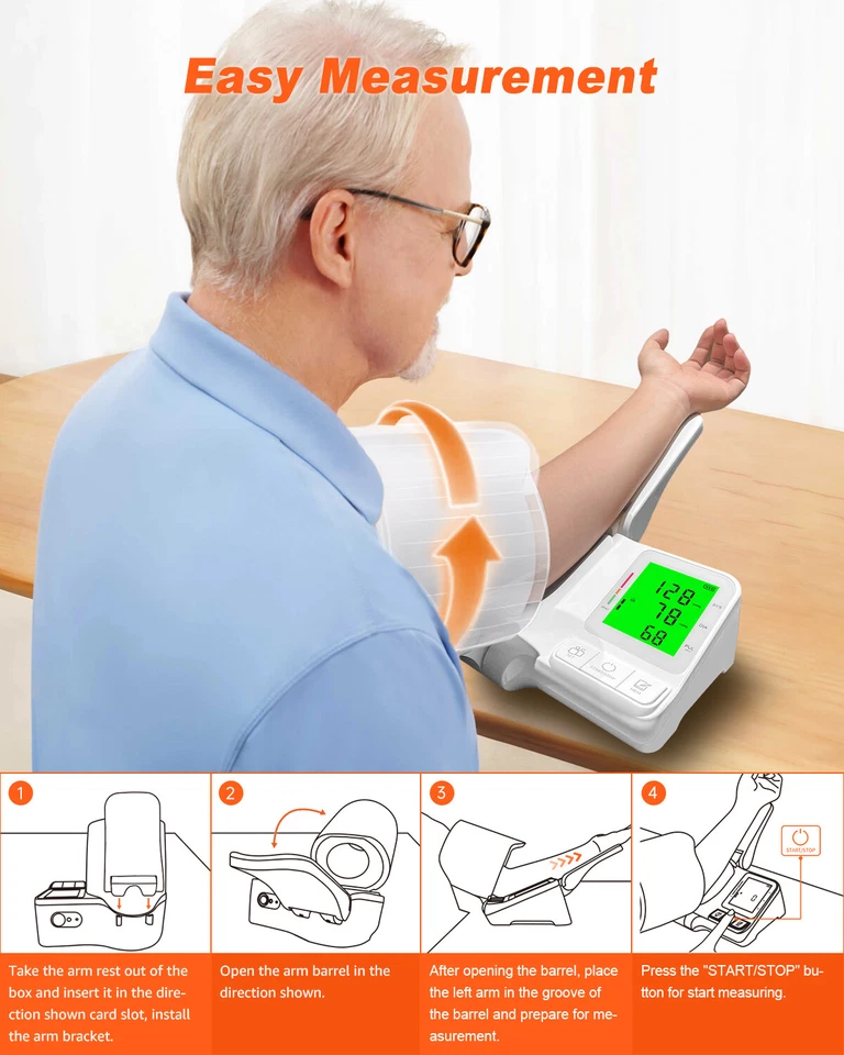 Monitor de presión arterial digital máquina de presión arterial brazo superior recargable EE. UU. Foto 4 de 4
