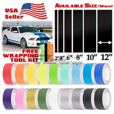 Matte Color Racing Stripes Vinyl Wrap Sticker For Ford Mustang Stripe 10FT /20FT