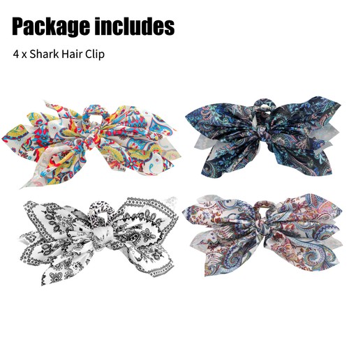 4Pcs Sturdy Butterfly Hair Clips, Flower Claw Clip, Big Hair Bows for Women Girl - Picture 6 of 6