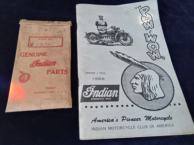 Vintage Indian Motorcycle Parts Envelope & 1988 POW WOW Publication. | eBay
