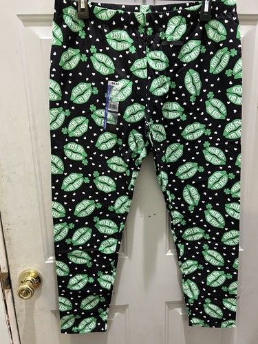 New!NO BOUNDARIES St Patricks Day Ankle Leggings. Size XXL(19). Fun Holiday Pant - Bild 1 von 3