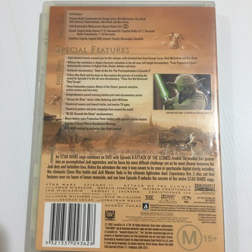 Star Wars II Attack of the Clones DVD Region 4 - Picture 2 of 9
