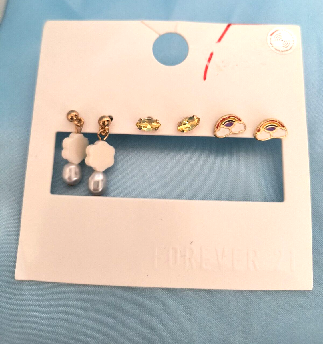 FOREVER 21 New with Tags Girls Teens Earrings Multicolor Studs Acrylic  Drop