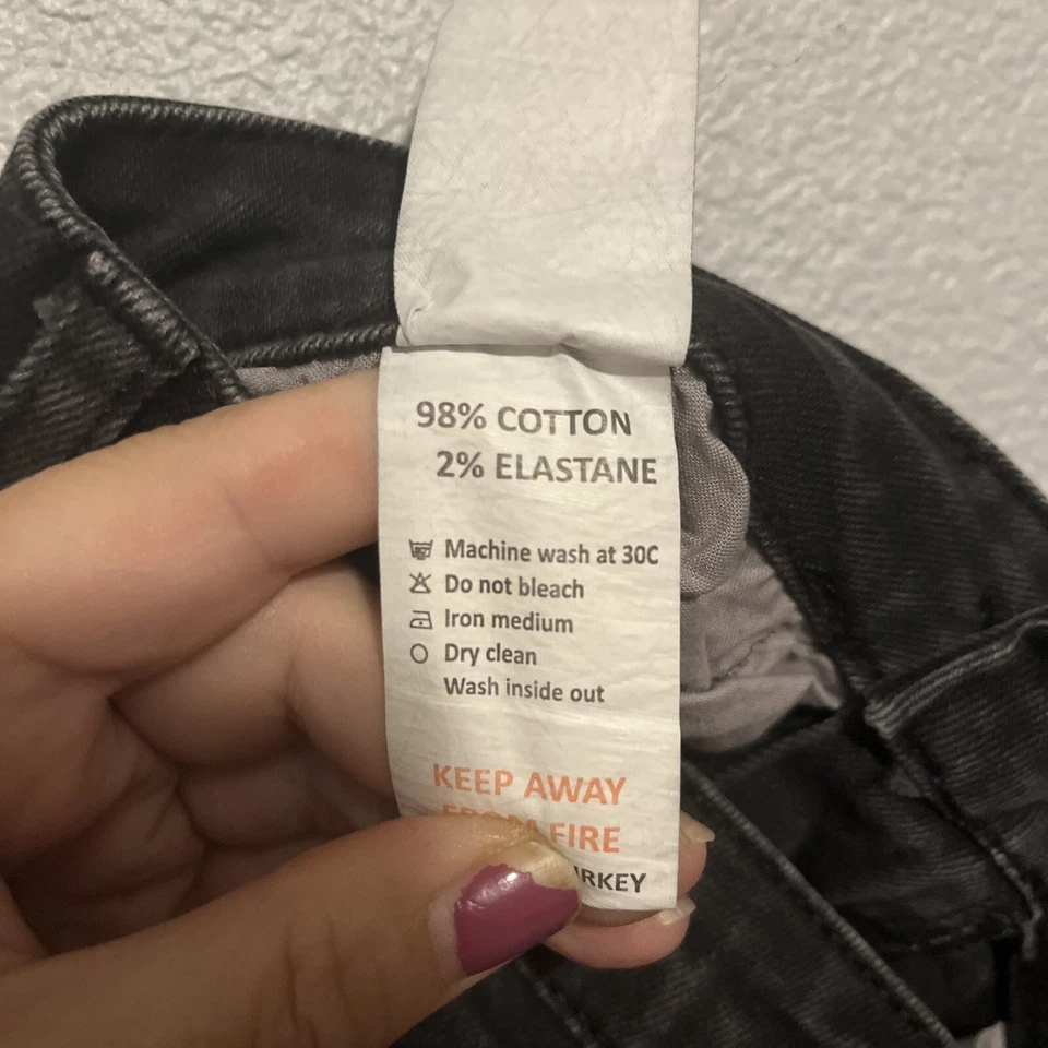 Falda vaquera negra Nasty Gal Collection para mujer talla 4 dobladillo crudo falda vaquera años 90 Foto 3 de 4