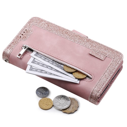 Zip Leather Wallet Case Card Flip Cover for iPhone 16e/16/15/14/13/12/11 XR SE 8 - Picture 33 of 37