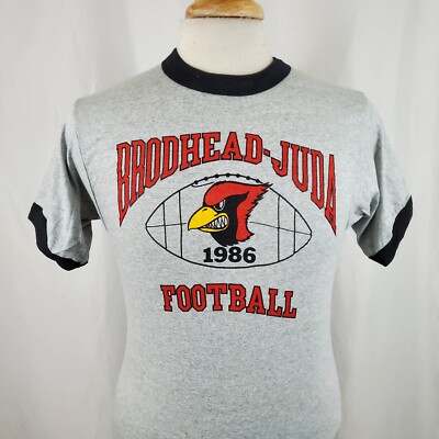 Vintage 80s Cardinals Football Ringer T-Shirt Large Screen Stars, Deadstock NOS
