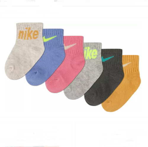 Nike Kleinkind 6 Paar gepolsterte Söckchen 6er-Pack Größe 12M 24M 2T 4T pink lila - Bild 8 von 11