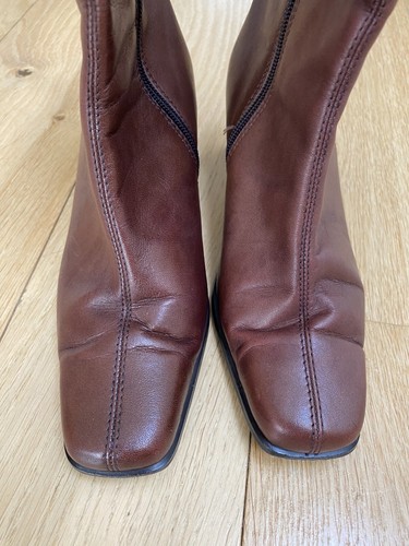 Botines Pierre Cardin Cuero Marrón Suave Talla 4 Buen Estado Cremallera - Imagen 10 de 16