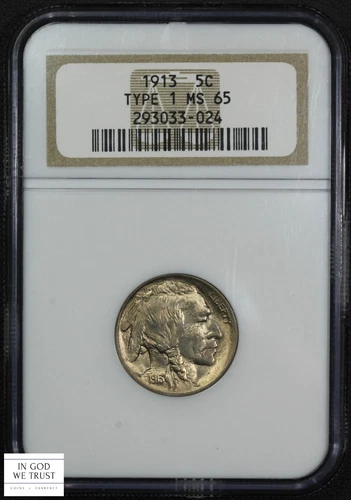 1913 Type 1 Buffalo Nickel 5C NGC MS 65
