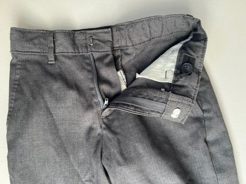 Chaps Boys Dress Pants Wool Blend Dark Gray Charcoal Size 4 Adjustable Waist - Picture 3 of 5