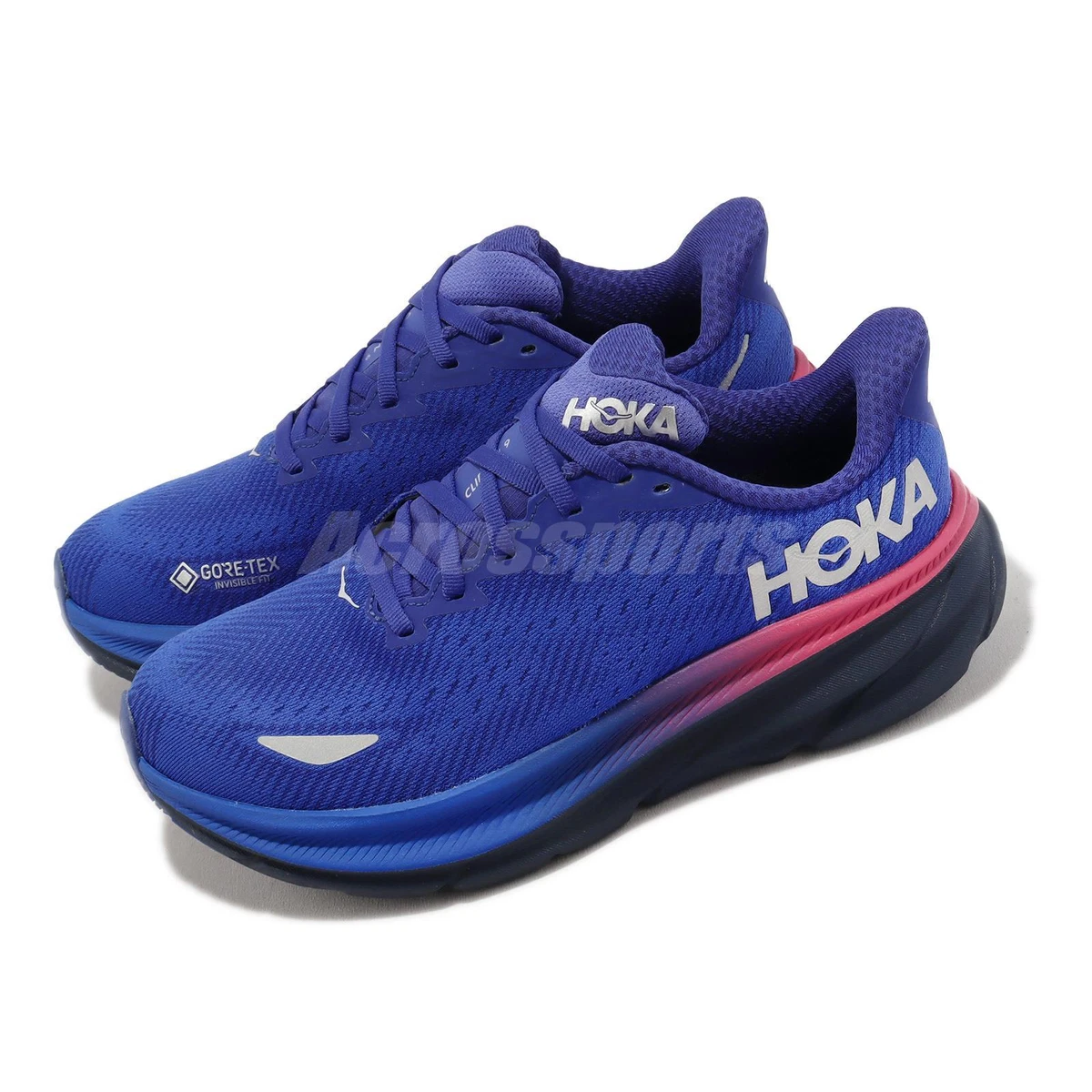 Hoka Clifton 9 GTX Gore-Tex Dazzing Blue Pink Women Running Shoes  1141490-DBES