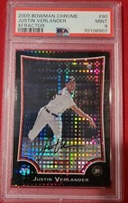2009 Bowman Chrome #90 Justin Verlander XFRACTOR Detroit Tigers PSA 9 MINT