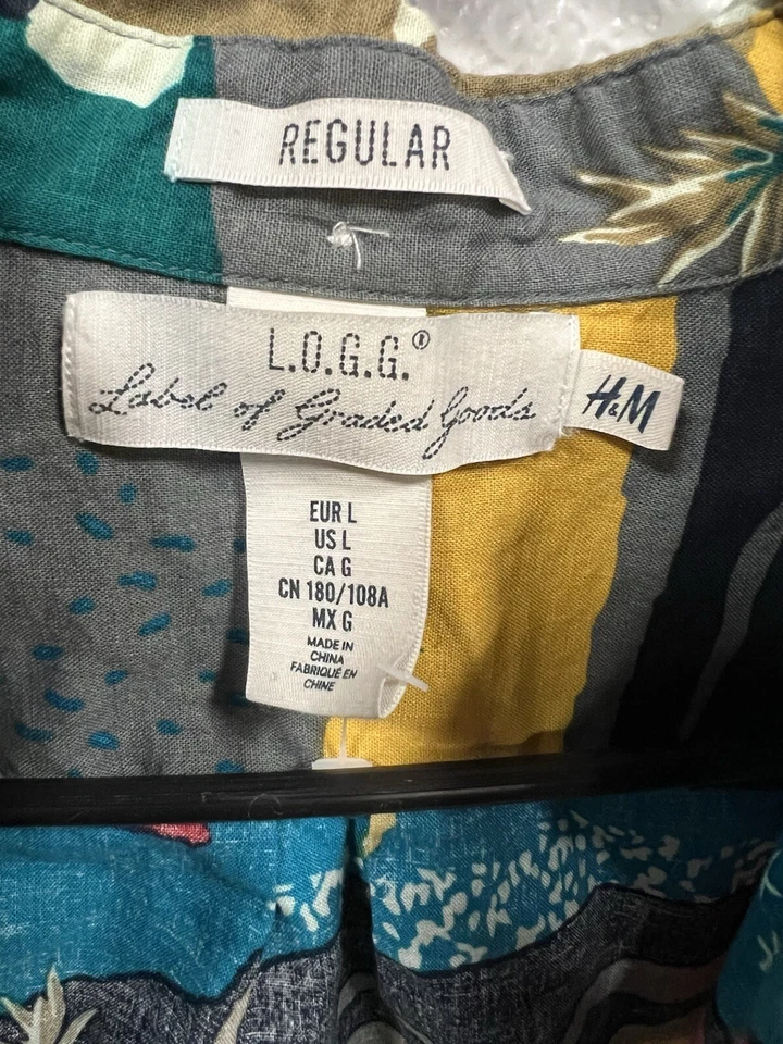 Label Of Graded Goods by H&M Mens Large Shirt Colorful Vintage Look Design - Image 3 of 3