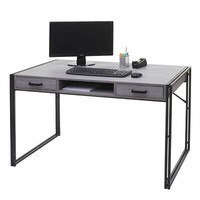 BüRotisch HWC-A27, Schreibtisch Computertisch, 122X70Cm 3D-Struktur, Grau