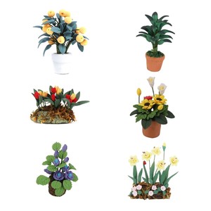 1:12 Dolls House Miniature Plants Flowers Clay Pot Garden Life Scenes