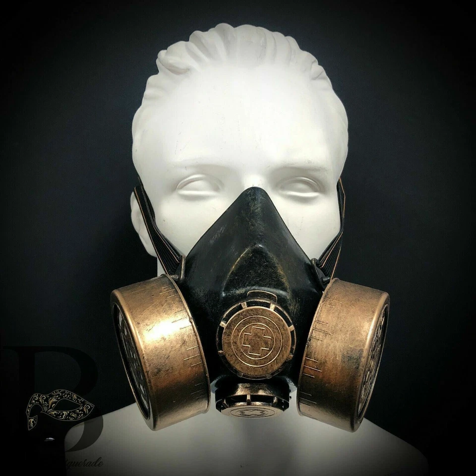 New Adult Halloween Gas Mask Cosplay Steampunk Costume Mouth Masquerade Mask - Image 2 of 2