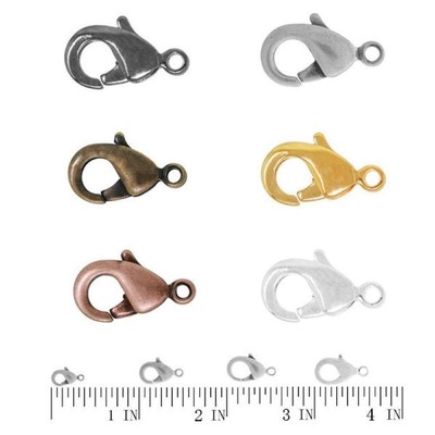 40pcs Lobster Claw Clasp Connectors Craft Necklace Jewelry Findings 12x6x3.5mm