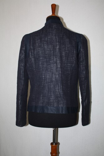 Classiques Entier Navy Blue Linen Blend Open Blazer Suit Jacket Size M - Picture 5 of 6