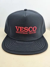 Vintage Vesco Industrial Trucks Puffy Print Trucker Hat Snapback Dad Cap