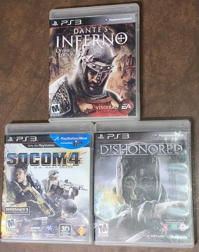 3 Spiele Sony PS3 Dante's Inferno Divine Socom4 Dishonored Edition Playstation 3 - Bild 1 von 6
