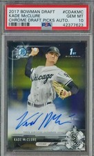 2017 Topps Bowman Chrome Draft Picks AUTO #CDAKMC Kade McClure Rookie RC PSA 10