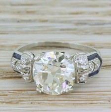 Edwardian 3.27 Carat Old Cut European Cut Cubic Zirconia Engagement Wedding Ring