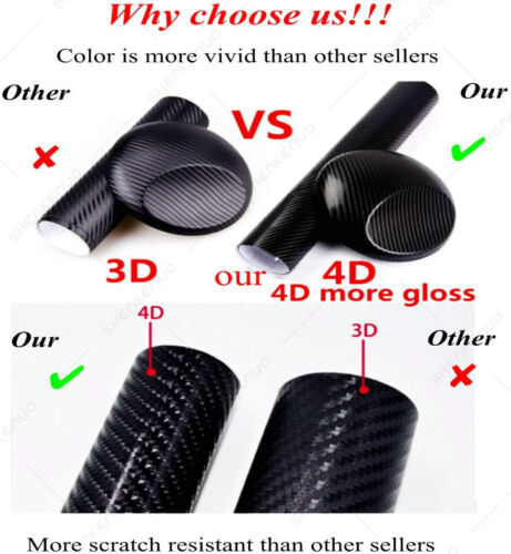 4D Carbon Fiber Car Scuff Plate Door Sill Cover Panel Step Protector Accessories - Picture 3 of 12