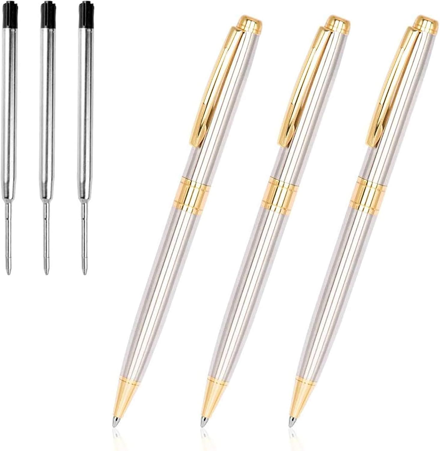 Ballpoint Pens Pens - Gold Pen Bulk Pens Gift for Men Women Police Retractable S