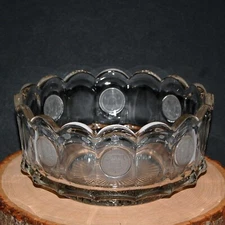Fostoria Coin Glass Crystal Clear 7 3/8 inch Console Fruit Serving Bowl