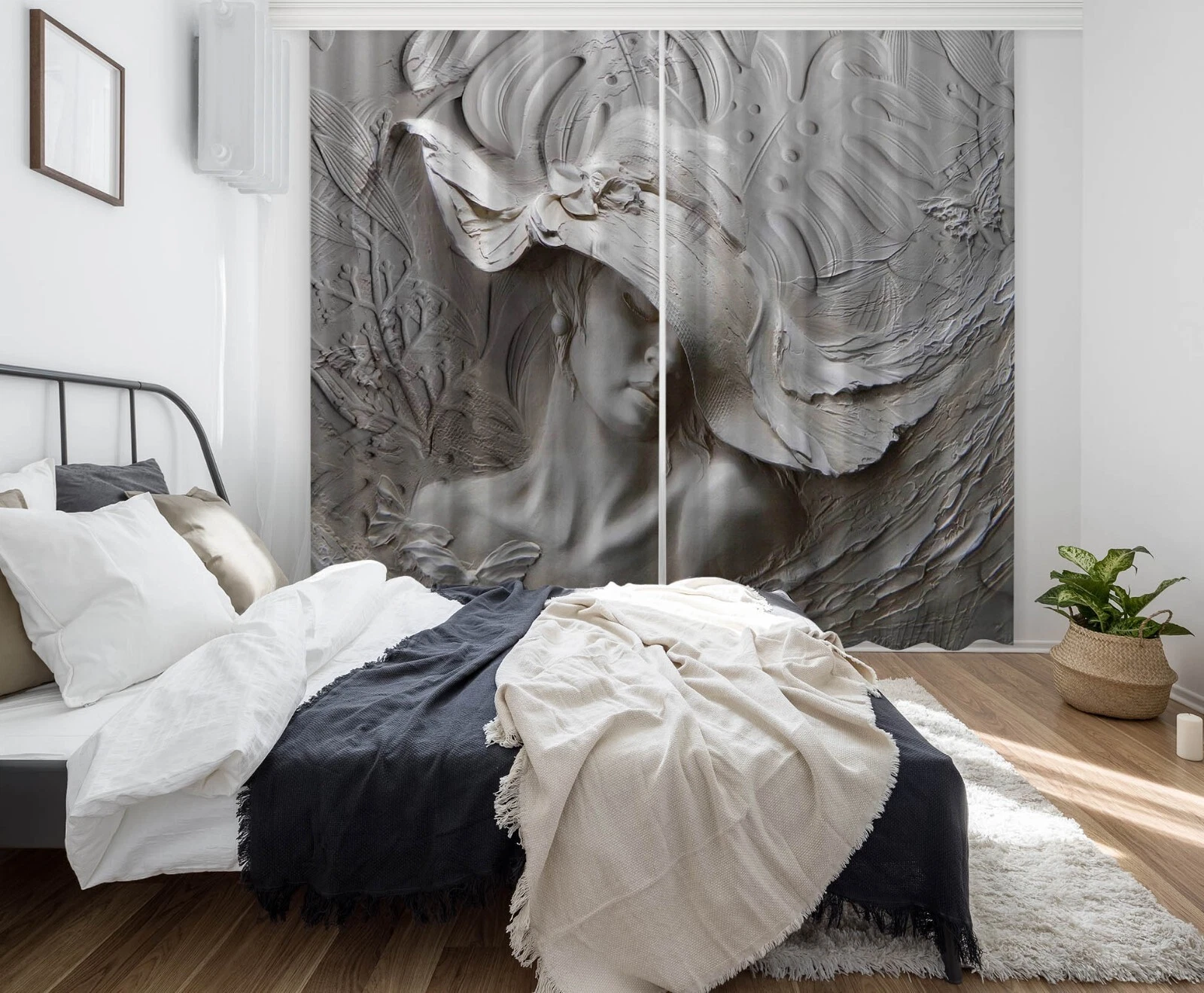 3D Relief Woman ZHUC3791 Photo Curtain Window Blockout Fabric Amy 2024