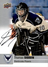 Thomas Sigouin Signed Auto 2019-20 Upper Deck CHL card Sherbrooke Phoenix