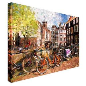 famous amsterdam city in holland canvas art cheap wall print home