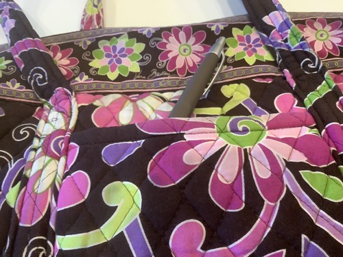 Gently Used~ Vera Bradley Purple Punch Villager Tote Bag Purse  - Picture 4 of 12