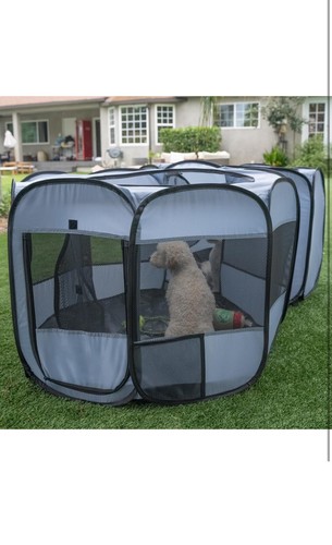 EighteenTek Portable Playpen, Foldable Pet Exercise Pen Tents for Dogs, Cats…….. - Picture 2 of 10