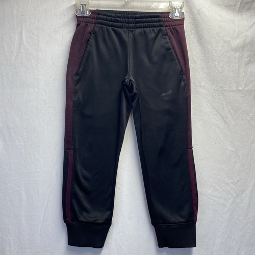 Avia Athletic Drawstring Waist Jogger Pants Boys Small (8) Black Side Pockets - Foto 1 di 16