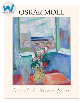 Oskar Moll Kunstdruck - Fenster mit Blumenvase Wandbild 12X16/16X20/18X24/24X36