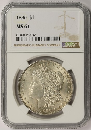 1886 Morgan Dollar $1 MS 61 NGC
