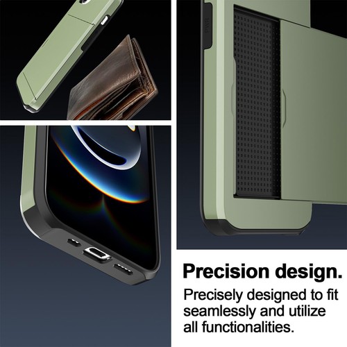 For iPhone 16e Hidden Card Slot Wallet Case Shockproof Dual Layer TPU+PC Cover - Picture 36 of 54