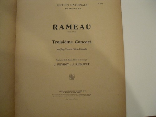 LOT 4 OF OLD VINTAGE CLASSICAL MUSIC SHEETS - RAMEAU CONCERTS SEE PICTURES - Picture 7 of 7